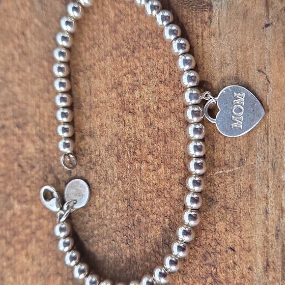 Tiffany & Co.Silver 925 Beaded Heart Charm Bracelet - Picture 4 of 5